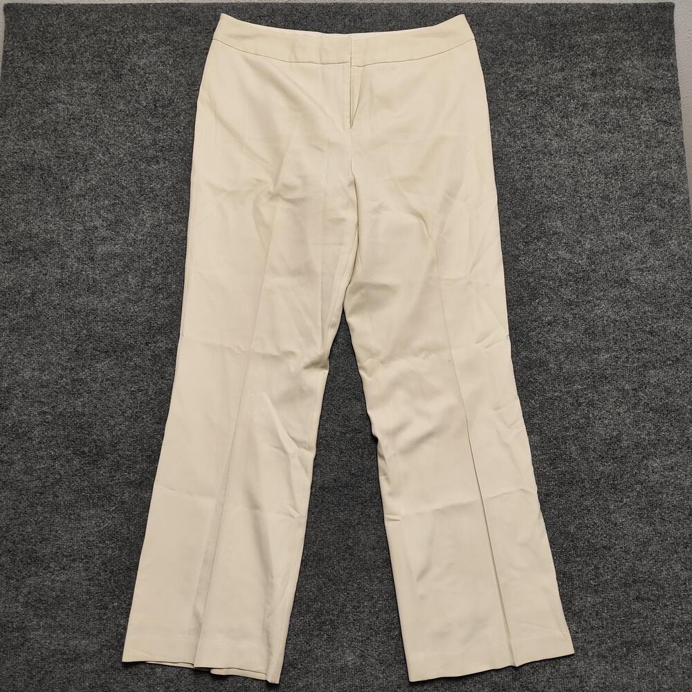 Worthington Pants Womens 12 White Lined Straight Leg Stretch Dress Workwear